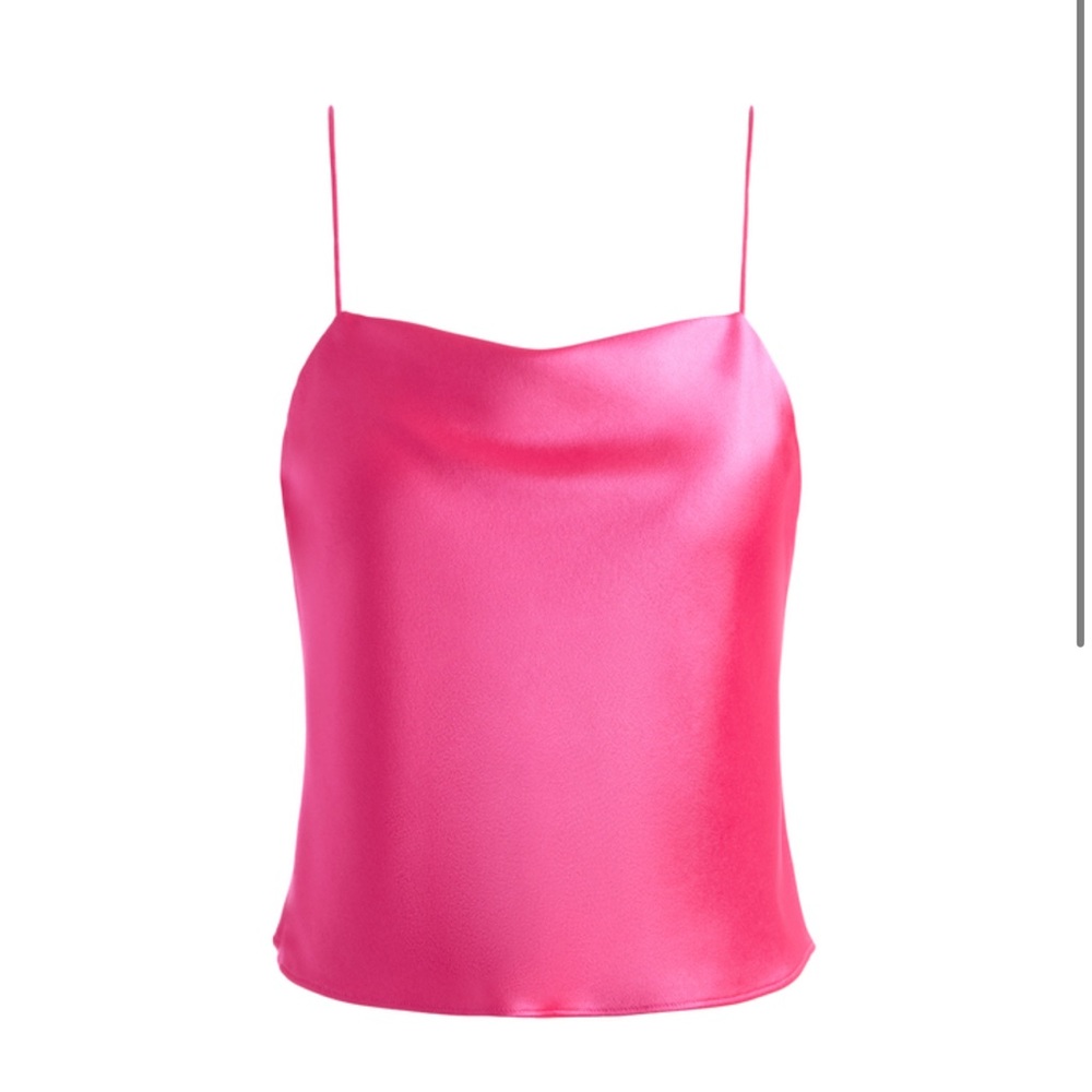 Alice + Olivia, Harmon Neon Drapey Slip Tank Top, XS, Neon Pink, worn once